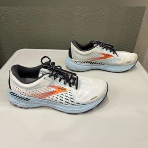 Brooks Adrenaline 21 White Blue Orange Running Shoes Sneakers Womens Size 10B